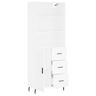 Висок шкаф, бял, 69,5x34x180 см, инженерно дърво