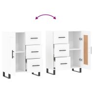 Сайдборд, бял, 69,5x34x90 см, инженерно дърво