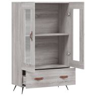 Висок шкаф, сив сонома, 69,5x31x115 см, инженерно дърво