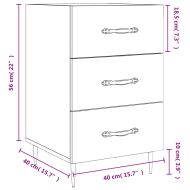 Нощно шкафче, бетонно сиво, 40x40x66 см, инженерно дърво
