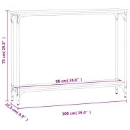 Конзолна маса, дъб сонома, 100x22,5x75 см, инженерно дърво