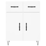 Висок шкаф, бял, 69,5x34x180 см, инженерно дърво