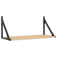 Стенни рафтове 2 бр сонома дъб 60x25x25,5 см инженерно дърво