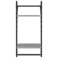 Комплект рафтове за стена 6 части сив сонома инженерно дърво