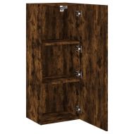 ТB стенен шкаф, опушен дъб, 40,5x30x102 см, инженерно дърво