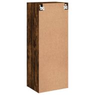 ТB стенен шкаф, опушен дъб, 40,5x30x102 см, инженерно дърво