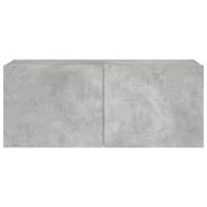 Стенен ТВ шкаф с LED осветление, бетонно сив, 100x35x41 см