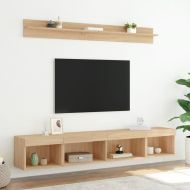 ТВ стенни модули с LED, 5 части, сонома дъб, инженерно дърво