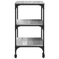 Кухненска количка, сив сонома, 60x41x76 см, инженерно дърво