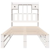 Легло с етажерка за книги, без матрак, 90x200 см, бор масив