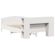 Легло с етажерка за книги, без матрак, 135x190 см, бор масив