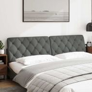 Мека табла за легло, тъмносива, 200 см, плат