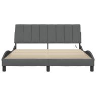 Рамка за легло без матрак Hanko, тъмносива, 160x200 см, плат