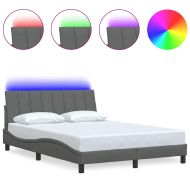 Рамка за легло без матрак Hanko, тъмносива, 140x200 см, плат