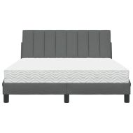 Легло с матрак Hanko, тъмносиво, 140x190 см плат