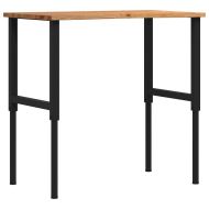 Работна маса светлокафява Дъб от масивна дървесина