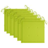 Сгъваеми градински столове с възглавници, 6 бр, тик масив