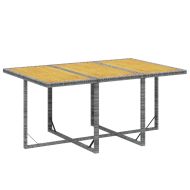 Градински трапезен комплект 7 части с възглавници полиратан сив