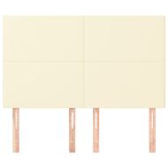 Табла за легло, кремава, 144x5x118/128 см, изкуствена кожа