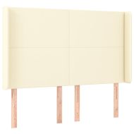 Горна табла с уши, кремава, 147x16x118/128 см, изкуствена кожа