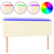 LED Горна табла за легло, кремава, 144x5x78/88 см