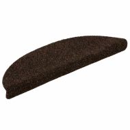 Самозалепващи се постелки за стълби, 15 бр., 56x17x3 см, кафяви, полукръгли