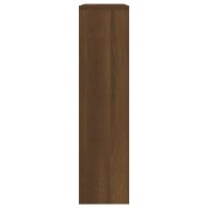 Шкаф за обувки с огледало, 2 нива, кафяв дъб, 63x17x67 см