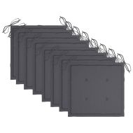 Сгъваеми градински столове с възглавници, 8 бр, тик масив