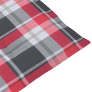 Градински столове, 4 бр, възглавници на червено каре, тик масив