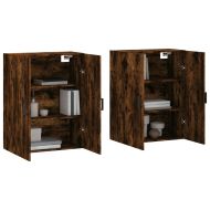 Стенни шкафове, 2 бр, опушен дъб, 69,5x34x90 см