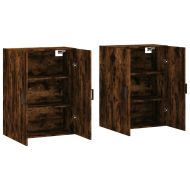 Стенни шкафове, 2 бр, опушен дъб, 69,5x34x90 см