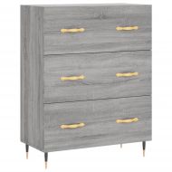 Висок шкаф, сив сонома, 69,5x34x180 см, инженерно дърво