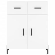 Висок шкаф, бял, 69,5x34x180 см, инженерно дърво