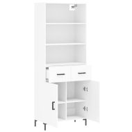 Висок шкаф, бял, 69,5x34x180 см, инженерно дърво