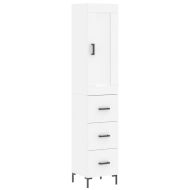 Висок шкаф, бял, 34,5x34x180 см, инженерно дърво