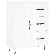 Висок шкаф, бял, 69,5x34x180 см, инженерно дърво