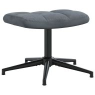 Релаксиращ стол с табуретка, тъмносив, кадифе