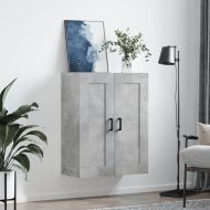 Стенен шкаф бетонно сив 69,5x34x90 см инженерно дърво