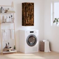 Стенен шкаф опушен дъб 34,5x34x90 см инженерно дърво