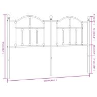 Метална резервна табла за легло, черна, 150 см