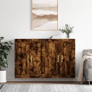 Стенни шкафове, 2 бр, опушен дъб, инженерно дърво