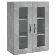 Висок шкаф, бетонно сив, 69,5x34x180 см, инженерно дърво