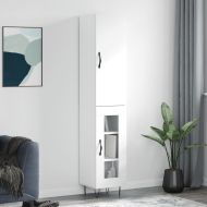 Висок шкаф, бял, 34,5x34x180 см, инженерно дърво