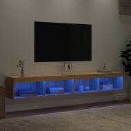 ТВ шкафове с LED осветление 2 бр дъб сонома 100x30x30 см