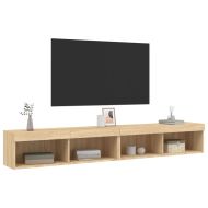 ТВ шкафове с LED осветление 2 бр дъб сонома 100x30x30 см