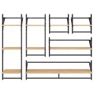 Комплект рафтове за стена 6 части дъб сонома инженерно дърво