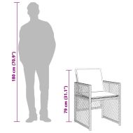 Градински комплект с възглавници, 9 части, бежов полиратан