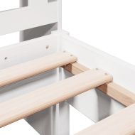 Легло с етажерка за книги, без матрак, 90x200 см, бор масив