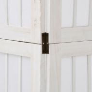 Разделител за стая, 5 панела, бял, дърво пауловния масив