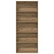 Библиотека, дъб артизан, 80x30x189 см, инженерно дърво